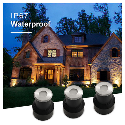 مصباح أرضي IP67 صغير مدفون أضواء 12 فولت 24 فولت أبيض دافئ DIA45MM زجاج بلوري بدون عدسة