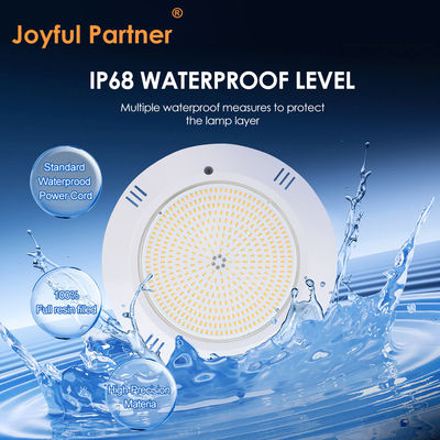 الراتنج الايبوكسي المملوء بالبركة تحت الماء الضوء الحائط المثبت ABS بيت IP68 AC12V 18W Dia 260mm