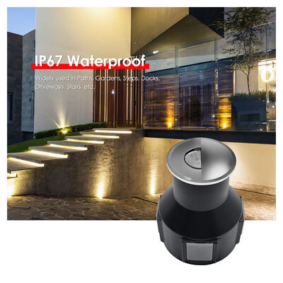 مصابيح LED تحت الأرض 3W AC 85-265V 1/2/3/4 الجانب DIA55MM*H55MM العدسة البصرية مع كابل طاقة 0.5M