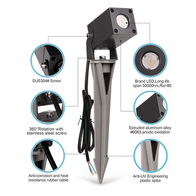 مربع شجرة LED الحديقة بقعة الضوء مقاوم للماء IP65 الألومنيوم في الهواء الطلق مصباح العشب مع شهادة CE