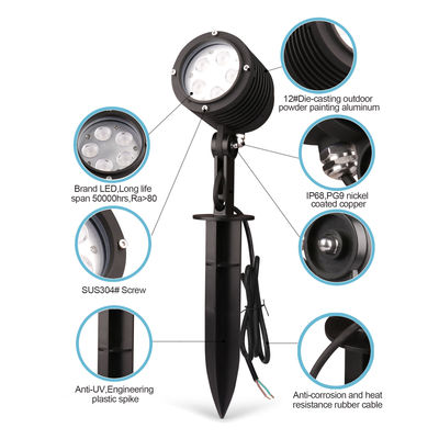 زاوية قابلة للتعديل LED الحديقة بقعة الضوء 2700k - 6500k IP65 خارجية شجرة ضوء مشروع