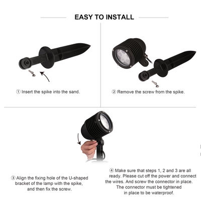 زاوية قابلة للتعديل LED الحديقة بقعة الضوء 2700k - 6500k IP65 خارجية شجرة ضوء مشروع