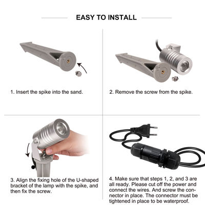أضواء بيضاء دافئة 3W للخارج IP65 LED
