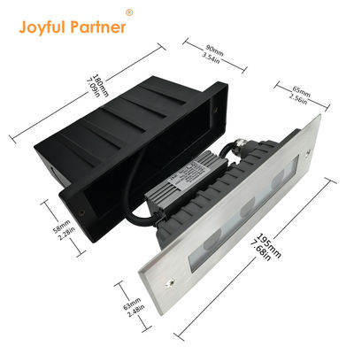 ضوء تحت الأرض المقاوم للماء مدفون DC24V 3X1W LED أحادي اللون CREE/OSRAM LED