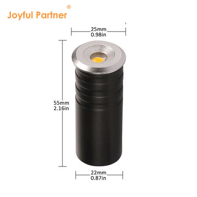 إضاءة درج صغيرة بتقنية LED، غطاء أمامي من الفولاذ المقاوم للصدأ، 1 واط، مصباح CREE XPE LED، مع صندوق خلفي من الألومنيوم