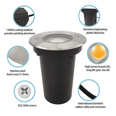 ضوء تحت الأرض LED للخارج 6W IP67 12V DC الضوء تحت الأرض منخفض الجهد