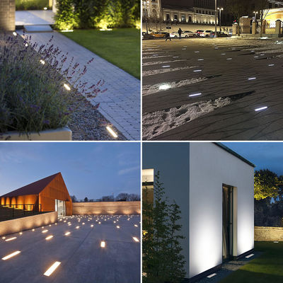 مصباح LED خطي تحت الأرض 12W DMX512 الفولاذ المقاوم للصدأ الغطاء الأمامي الأرضية مدفونة