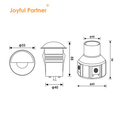ضوء LED تحت الأرض نصف الظل الجانبي يصدر IP67 في أضواء LED الأرضية
