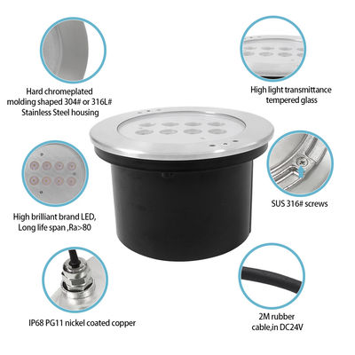 316 الفولاذ المقاوم للصدأ RGBW ضوء تحت الماء 4 في 1 40W DC24V LED أضواء حمام السباحة