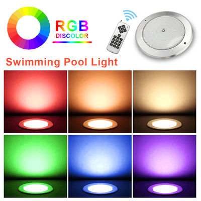 مضاد للماء PAR56 LED Pool Light 316SS الإسكان رقيق للغاية 7.5mm الراتنج مليء الجدار مثبت 230MM 18W 25W DC AC12V