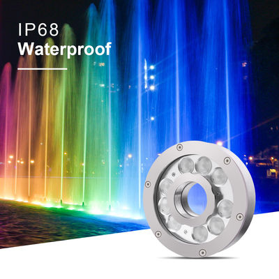 18W RGB LED فوهة حمام سباحة ضوء DMX التحكم مضاد للماء IP68 ضوء تحت الماء