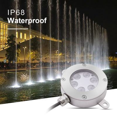 ضوء نافورة LED تحت الماء 6W RGB IP68 ضوء نافورة مضاد للماء 2700k - 6000k