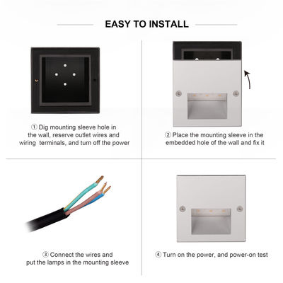 حائط مدفون 2W أوسرام SMD LED Step Light IP65 تصميم حديث مواد الألومنيوم للممر