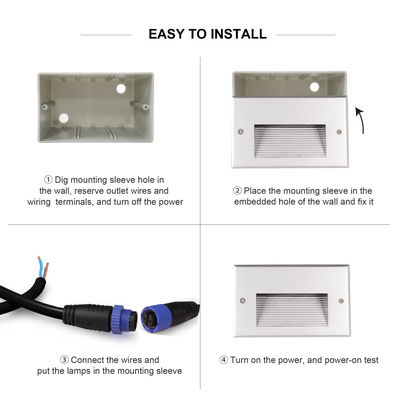 COB 8W داخلية خارجية مدعومة مصباح خطوة LED IP65 مشروع مقاوم للماء