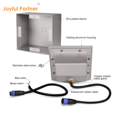 مصباح حائط LED غائر IP65 مقاوم للماء مربع 12 فولت 220 فولت تصميم مخصص للدرج