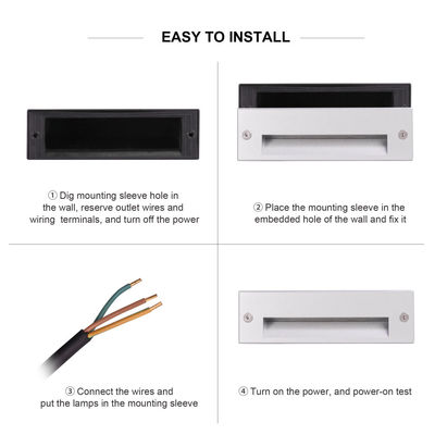 IP65 3W 5W LED الضوء الحائط المتدفق خطي الإضاءة خطوة لزاوية السلالم