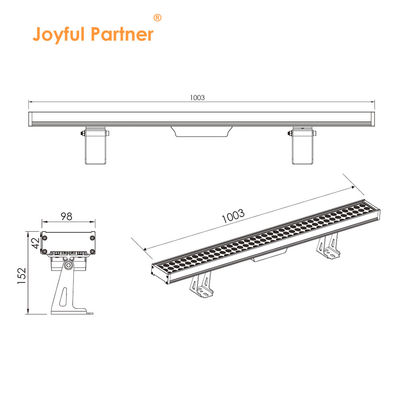 مستطيل تجاري مصباح أسفل خطي LED 108W 1000MM مصباح غسالة جدار واجهة