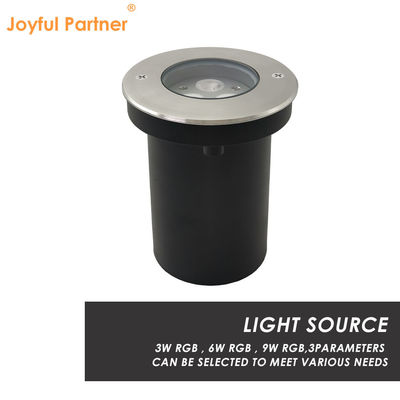 ضوء LED تحت الأرض 3W 6W 9W RGB تغيير اللون مستوى الطاقة المتراجع