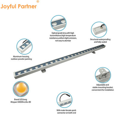 24 واط Rgbw LED غسالة الحائط الضوء خطي 2700k - 6500k مقاوم للماء للمباني