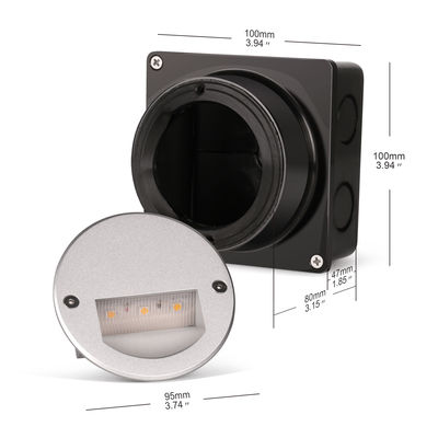 ألومنيوم للخارج LED Step Light IP65 غطاء مستدير مربع سلم جدار يد