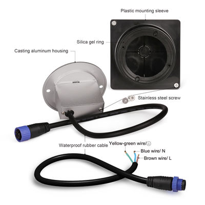 ألومنيوم للخارج LED Step Light IP65 غطاء مستدير مربع سلم جدار يد