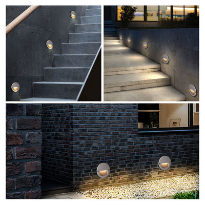ألومنيوم للخارج LED Step Light IP65 غطاء مستدير مربع سلم جدار يد