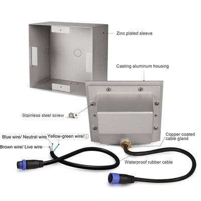 AC100~240V مصابيح الدرج 6W LED COB IP65 120 * 120mm للممر مصباح حائط LED
