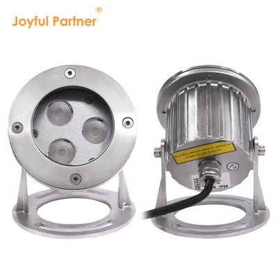 مصباح كشاف LED RGB تحت الماء IP68 من الفولاذ المقاوم للصدأ 316L DC24v 3*2w LED أبيض دافئ مع قاعدة تثبيت