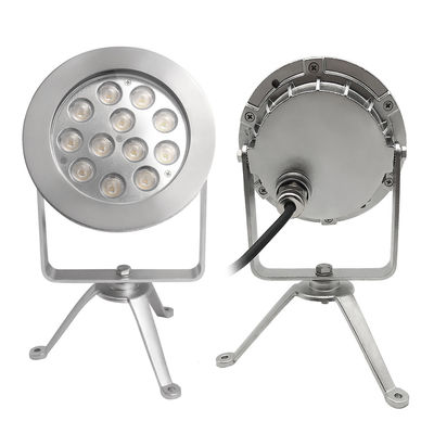 ضوء LED تحت الماء IP68 12W 24W DMX التحكم 316SS RGBW 12/24VDC دائم للحديقة / حمامات الفندق