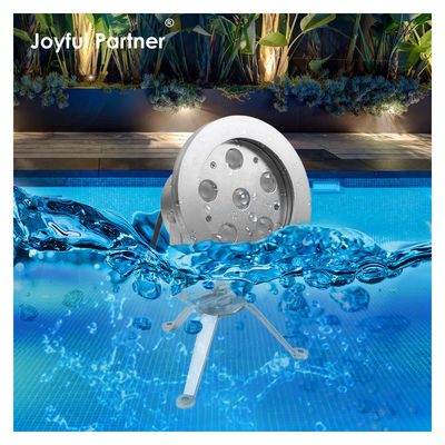 مصباح نافورة LED 6*2W RGB DMX هيكل من الفولاذ المقاوم للصدأ 316 DC12V/24V IP68 لحمامات السباحة