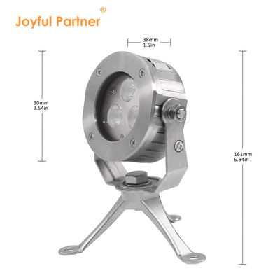 ضوء تحت الماء LED عالية الجودة DC24V 304 الفولاذ المقاوم للصدأ DMX512 RGBW IP68 12W