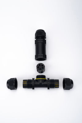 IP68 T-Type Waterproof Connector 3 Channel 3 Poles كابلات الاتصال الخارجية