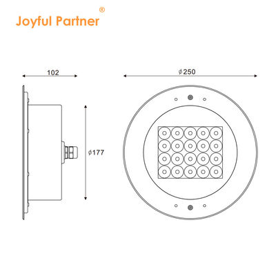 حمام سباحة ضوء تحت الماء 20W IP68 316 الفولاذ المقاوم للصدأ مع التحكم DMX