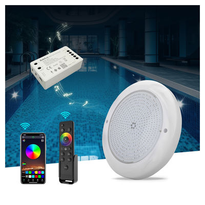 مصابيح حمام تحت الماء مصابيح السباحة RGB 230mm 18W سطحية مثبتة IP68 DC12V 3000K