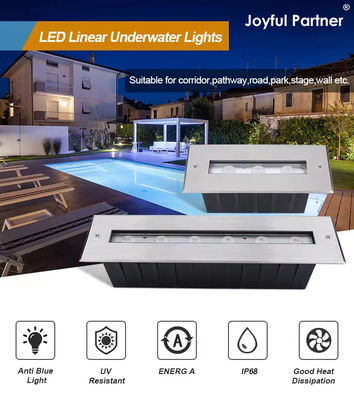SS316L ضوء تحت الماء ضوء بركة خطي ضوء LED أبيض دافئ ضوء تحت الأرض
