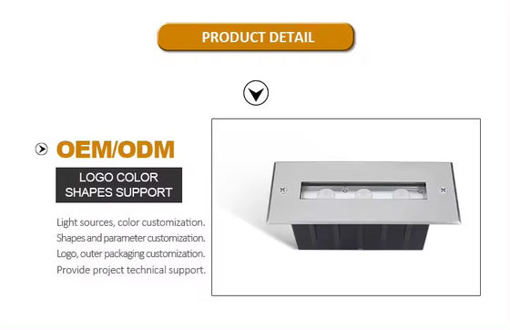 SS316L ضوء تحت الماء ضوء بركة خطي ضوء LED أبيض دافئ ضوء تحت الأرض