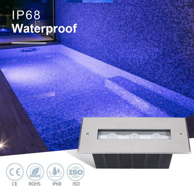 IP68 ضوء حمام السباحة 3W 6W RGB لون واحد تحت الماء غسالة الحائط الخطية ضوء مع غطاء تركيب بلاستيكي