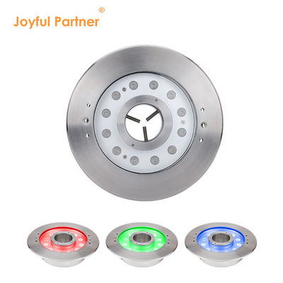 مصباح نافورة تحت الماء IP68 12W 24W 36W أبيض دافئ RGB الفولاذ المقاوم للصدأ 316L