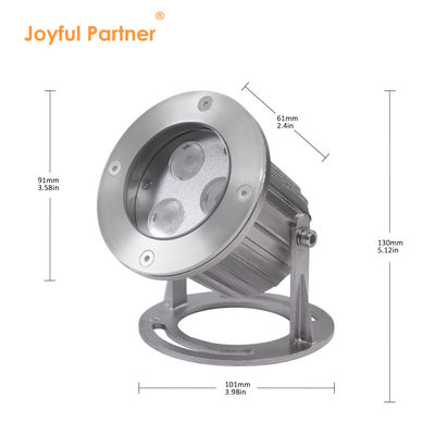 IP68 مقاوم للماء من الفولاذ المقاوم للصدأ 316 3x2W LED تحت المياه الأضواء للبركة مع قاعدة التثبيت