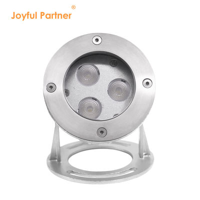 أضواء LED تحت الماء 3x3W RGB 3in1 الفولاذ المقاوم للصدأ 316SS IP68 12V-24V ضوء التيار المنخفض لتطبيق المناظر الطبيعية