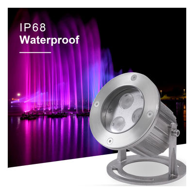 أضواء كاشفة LED تحت الماء 3x2W RGBW 4 في 1 من الفولاذ المقاوم للصدأ 316SS IP68 زاوية شعاع 60 درجة 12 فولت