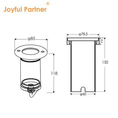 أضواء غاطسة COB في الأرض 316SS 6W 12V-24V IP67 غطاء أمامي من الفولاذ المقاوم للصدأ مقاوم للماء