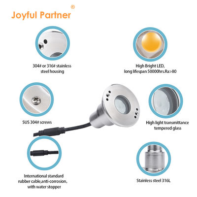 LED Mini 1W 12V DC 8° زاوية شعاع ضيقة IP68 عازل المياه مؤشر علامة مدرجة إضاءة المناظر الطبيعية الخارجية