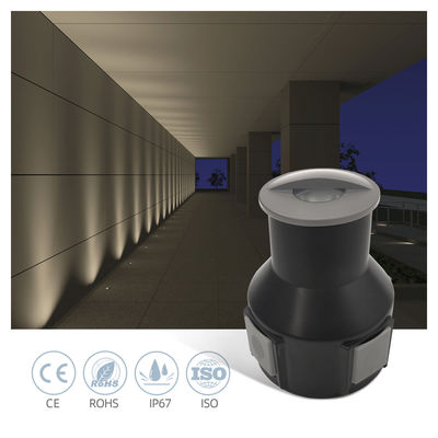 ضوء تحت الأرض مدفوع LED IP67 LED 12V-24VDC الجهد المنخفض 1W 3W الأرض مع الزجاج المتجمد