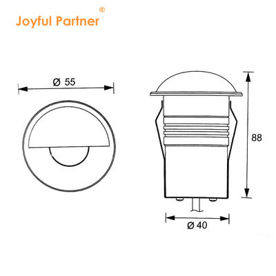 ضوء تحت الأرض مدفوع LED IP67 LED 12V-24VDC الجهد المنخفض 1W 3W الأرض مع الزجاج المتجمد