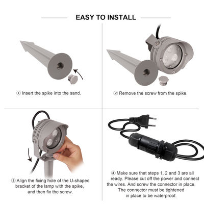 3W 6W RGB IP67 مقاوم للماء DC12V 24V عاكس بصري LED بلاستيكي ضوء بقعة لمشروعات الحديقة