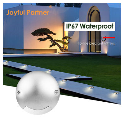 إصدار جانبي خطوة مدفونة تحت الأرض الضوء المستدير الجهد المنخفض 1W DC 24V 3000k IP67 الوقاية من الماء الباردة الألومنيوم الأبيض