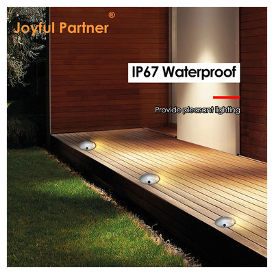 1W ممر مدخل خطوة ضوء رقيق جدا DIA70mm DC 24V 3000k أبيض دافئ للإضاءة في الهواء الطلق