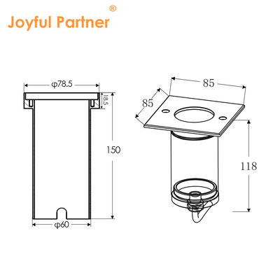 COB LED 6W 12V / 24V أضواء تحت الأرض مضادة للوهج IP67 مقاومة للماء في الهواء الطلق مربع / مستديرة الألومنيوم