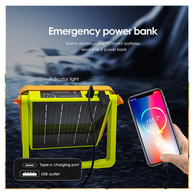 IP65 مضاد للماء LED ضوء العمل الشمسي 5054 Epistar LED 1000LM مع بطارية 7500mAh قابلة لإعادة الشحن